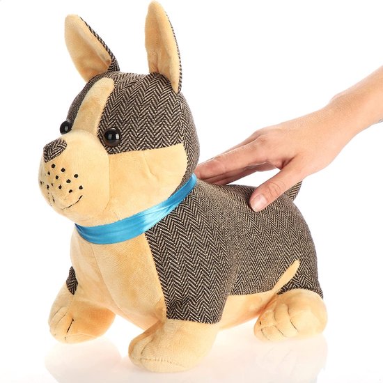 Deurstopper, zware deurhouder, schattig hondendesign, functioneel woonaccessoire, stopper voor ramen en deuren, optimaal bij doorvoer (1 stuk - hond Kira)