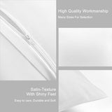 Set van 2 satijnen kussenslopen 80 x 80 cm, premium hoofdkussenslopen, zacht, vergelijkbaar met zijden kussensloop, haar- en huidverzorging, zijdeachtig, met ritssluiting, wit