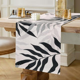 Table Runner Grey Modern Table Runner Colourful Table Runner Black Leaves Polyester Black Table Runner Washable Table Runner Small for Indoor and Outdoor Dining Room Party Holiday 40 x 140 cm