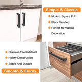 12 stuks meubelgrepen, zwart, 96 mm, kastgrepen, keukengrepen, roestvrijstalen vierkante handgrepen met schroeven en schroevendraaier voor keukens, lades, kasten, meubels