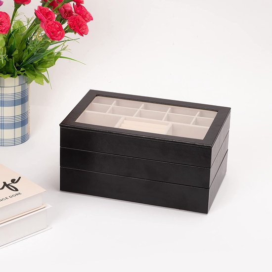 Stapelbaar sieradendienblad, sieradenschatpan, opberglade, opslag, sieraden, opslag voor dames