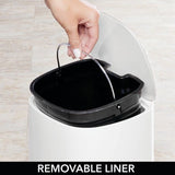 Pedaalemmer – 5 liter afvalemmer van kunststof met pedaal, deksel en kunststof inzetstuk – perfect als cosmetica-emmer of prullenmand voor badkamer, keuken, kantoor enz. – wit