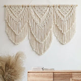 Macramé wandbehang kunst geweven tapijt boho decoratie chic home decor appartement slaapzaal kamerdecoratie, balkon decoratie, wanddecoratie boho (H)