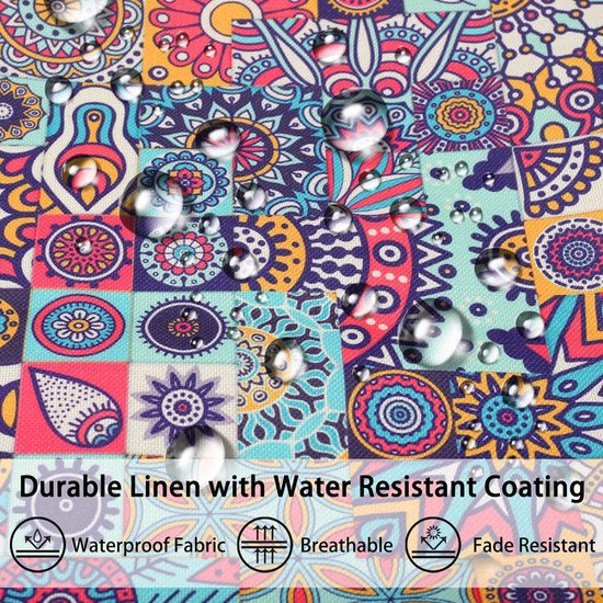 Set van 4 mandala kussenhoezen, 40 x 40 cm, waterdicht, boho, linnen, sierkussenhoezen, etno, voor slaapkamer, bank, auto, woondecoratie, 40 x 40 cm, 40 x 40 cm