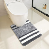 U-vormig toilettapijt van 50 x 60 cm, absorberende badmat voor toiletten, antislip wasbare badmatten en toiletmat met uitsparing voor de badkamer (donkergrijs).