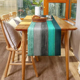 Blue Spring moderne woonkamer placemats groene tafelloper moderne placemats teal grijze placemats voor eettafel feest bruiloft linnen 33 x 183 cm tafelloper groen houtlook landhuisstijl