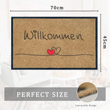 Welkomstdeurmat voor antislip buiten- en binnenmat met entreetapijt, schone mat met antislip achterkant, sterke vuildeurmat voor voordeur, bruin