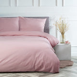 Deluxe Beddengoedset, 155 x 220 cm, 100% katoen, dekbedovertrek met kussensloop 80 x 80 cm, hoogwaardig dekbedovertrek met ritssluiting, made in EU, poederroze, 155 x 220 cm