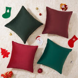 Kerstkussensloop, 30 x 50 cm, groen en rood, set van 4 fluwelen kussenslopen, kussenovertrek, sierkussen, sofakussen, decoratie voor bank, slaapkamer, woonkamer, cadeau, pluizig