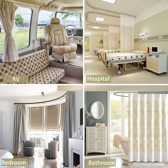 Premium 3m Ceiling Curtain Track System, Flexible and Durable Design for Effortless Glide, Ideal for Shower Windows, RV Room Divider, Privacy and Home Decoration