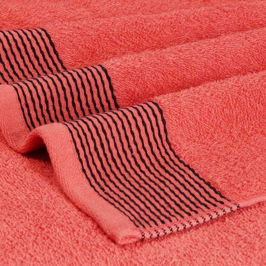 Ultra Soft Set van 6 katoenen handdoeken, bevat 2 extra grote badhanddoeken 70 x 140 cm, 2 handdoeken 40 x 60 cm en 2 washandjes 30 x 30 cm, koraaloranje