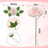 Kunstbloemen Roze Rozen, 30 stuks 8cm Boeket Kunstmatige decoratieve bloemen Neprozen met stengels en kaart voor Valentijnsdag Huis Tuin Verjaardagsfeestje DIY Bruiloft Decoratie