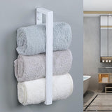 Towel Rail, No-Drill White Guest Towel Holder, Wall-Mounted Stainless Steel Bath Towel Holder for Bathroom and Kitchen, 30 cm