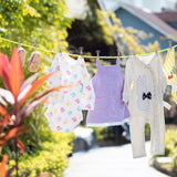 Retractable Washing Line, 10 m Portable Anti-Winding Travel Clothesline, Adjustable Camping Washing Line with 10 Fixed Buckles and 20 Clothespins for Camping Outdoor Indoor