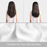 Set van 2 satijnen kussenslopen 80 x 80 cm, premium hoofdkussenslopen, zacht, vergelijkbaar met zijden kussensloop, haar- en huidverzorging, zijdeachtig, met ritssluiting, wit