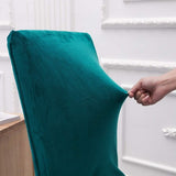 BalladHome Stoelhoezen, set van 6 fluwelen stoelhoezen voor schommelstoelen, eetkamerstoelen, hoezen voor bruiloft, hotel, keuken, banket, feesten, stretch stoelhoezen (6, turquoise)