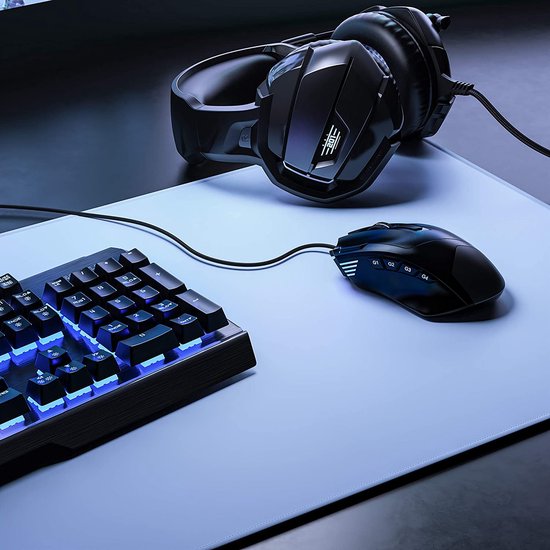 XXL Speed Gaming Muismat Titanwolf 900 x 400 mm-XXL muismat placemat large-verbetert precisie en snelheid-tropisch motief-palm pastel