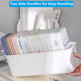 10 stuks opbergdozen kunststof witte kleine opbergmand dozen met handgrepen strakke opbergdoos manden opslag voor keuken badkamer plank plastic doos