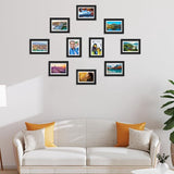 fotolijstenset 10 x 15 cm, 10 stuks fotolijsten, houten fotolijsten in vintage stijl met HD-acrylglas voor wand- en tafelweergave in de woonkamer, slaapkamer, kantoor of hal (zwart)