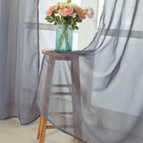 Set van 2 gordijnen met kleurverloop, transparante gordijnen, linnen, decoratieve vitrage voor woonkamer, slaapkamer, raamdecoratie voor het raam, 135 x 240 cm (b x h), geel en grijs