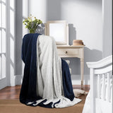 Deken Bank Knuffeldeken 160 x 210 cm - Warme Sherpa Sofa Gooi Deken - Dikke Bankdeken Bankdeken - Pluizige Deken voor Bank - Blauw