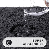 Badkamertapijtset 2-delige badmat antislip wasbaar zacht hoogpolige badmat pluizige microvezel badmattenset - 40 x 60 cm + 50 x 80 cm, donkergrijs