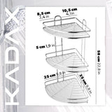 Hoekplank, wandrek van chroomstaal - badkamerhoekrek, douchemand, doucheplank, wandhouder, chroom, douche-organizer - 3 verdiepingen