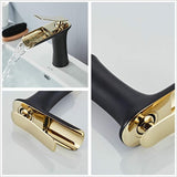 Badkamer Wastafel Kraan Waterval Eengreeps Messing Zwart/Goud Chroom Mount Toilet Luxe Warm en Koud Leekayer