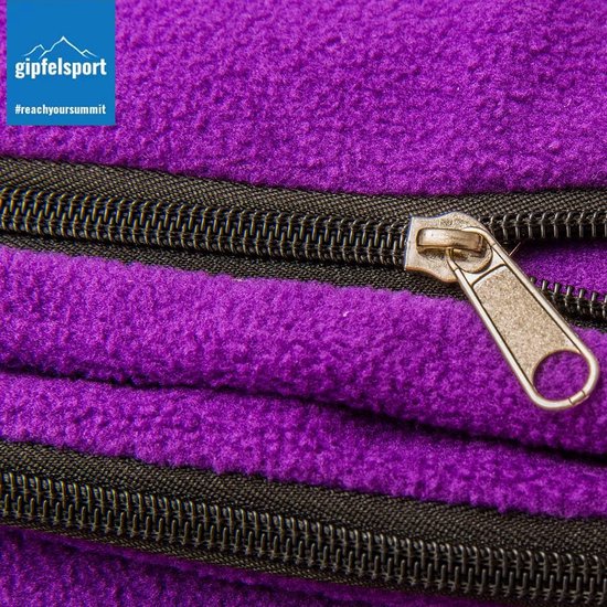 fleece deken met slaapzakfunctie I afmeting 185 x 150cm, 690 g I microvezel camping dekenslaapzak I lila