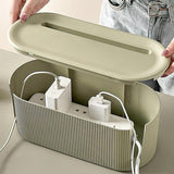 Kabelbox, kabelorganizer, box met deksel, kabelmanagement, ABS-kunststof, multifunctionele overspanningsbeveiliging voor kabels, stekkerstrips (groen)