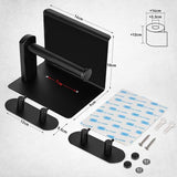 Toilet Paper Holder without Drilling, with Shelf Toilet Paper Holder Matte Black, Wall Toilet Paper Holder, Self-Adhesive, with 2 Adhesive Hooks, Stainless Steel