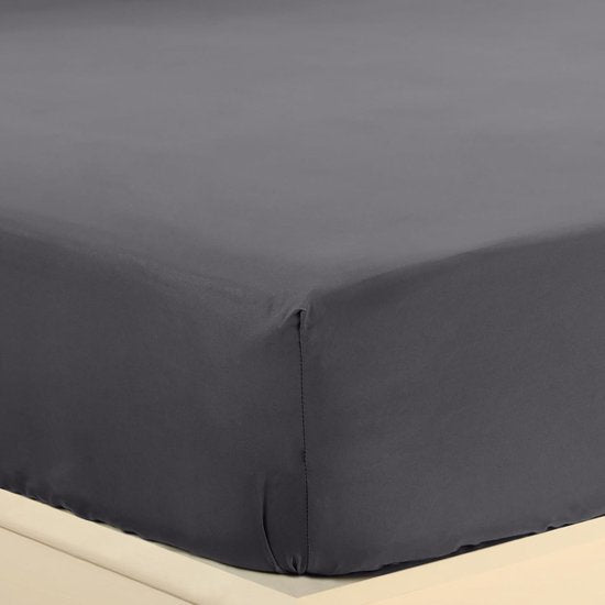 Hoeslaken 150 x 200 cm - grijs - geborsteld polyester microvezel hoeslaken - 30 cm diepe zak Hoeslaken 150 x 200 cm - grijs - brushed polyester microfiber hoeslaken - 30 cm diepe zak