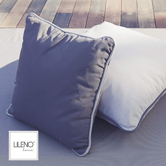 Kussen 60x60 cm [set van 2] - waterafstotende kussenhoes bruin (zonder vulkussen) - waterdichte kussenhoes voor binnen en buiten