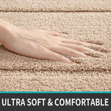 Badkamertapijt 60 x 110 cm, antislip badmat, wasbare zachte badmat, absorberende badmat van microvezel, badmatten voor bad, doucheruimte en badkamer - beige.