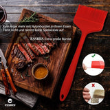 Extra grote siliconen gebakborstel Hittebestendig Extra brede vaatwasserbestendige gebakborstel voor bakken, grillen, koken en smeren van olie, boter, barbecuesaus of marinade (rood)