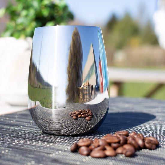 Drinkbeker van roestvrij staal 304 - hoogglans wijnbeker 200 ml - premium roestvrijstalen beker To Go - thermobeker dubbelwandig & BPA-vrij (1 stuk - 200 ml hoogglans)