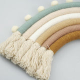 Kamerdecoratie, macramé, regenboog, wanddecoratie, handgeweven wolken, regenboog, macramé, wandtapijt, gevlochten koord, regenbooghanger in Scandinavische stijl, voor kinderslaapzaal,