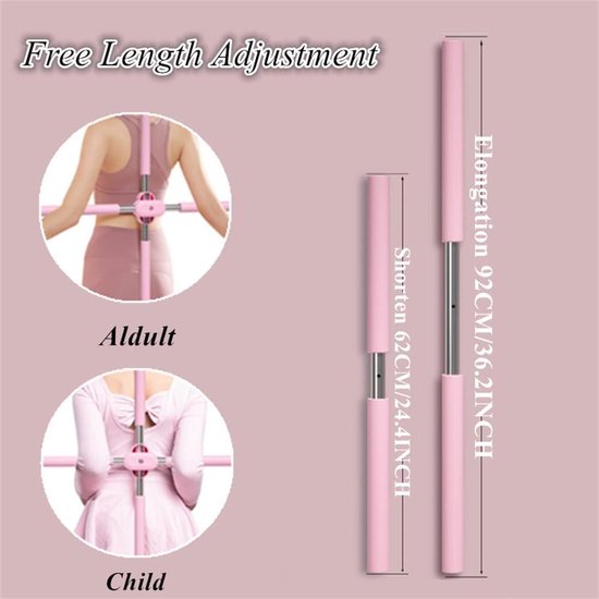 Yoga Houdingscorrectiestokken, bodybuilding, yoga, pilatesstok, bult correctiestang voor thuis, full-body training, sportschool, stretch, sculpt