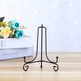 Set van 4 zwarte metalen plaatstandaard plaathouder ijzeren schildersezel displaystandaard voor komplaat kunst fotolijst 6 inch