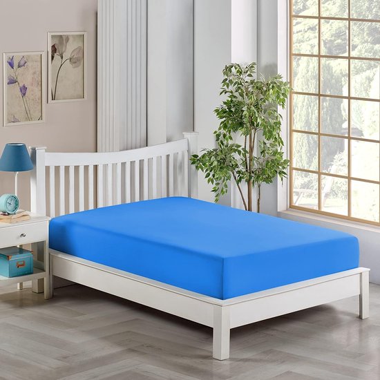 Hoeslaken, 140 x 200 cm, van katoen, single jersey stof, 140 g/m², hoeslaken met een matrashoogte van 30 cm, ultrazacht en ademend, ook geschikt voor matrassen van 150/160 x 200 cm