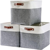 Set van 3 Sotrage-dobbelstenen, 28 x 28 x 28 cm, wit en grijs