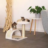 Krabpaal, klimboom, kattenkrabpaal, hoogte 43 cm, beige/wit