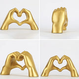 Gouden gebaardecoratie, liefdesvingerstandbeeld modern, moderne kunstsculptuur gepersonaliseerde vingerhuisdecoratie, creatieve bruiloft thuis desktopdecoratie