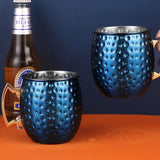 Moscow Mule beker 500 ml handgemaakte koperen beker Moskou Mule koperen mokken (blauw) Moscow Mule beker 500 ml handgemaakte koperen beker Moskou Mule koperen mokken (blauw)