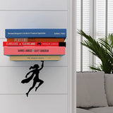 Decoratief zwevend rek, esthetische boekensteun, wandplank, muurdecoratie, boekenstandaard, rek van metaal, voor meisjes en vrouwen, wanddecoratie voor kamer, wanddecoratie, zwart boekenrek