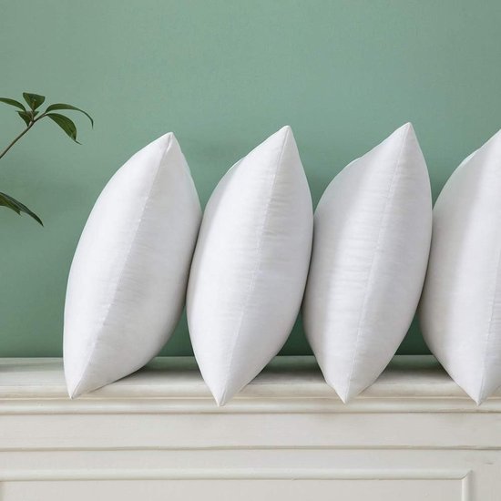 Kussens 60 x 60 cm, vulling, set van 4, wasbare kussenvulling, sierkussen, binnenkussen, polyester vulkussen als bankkussen, sierkussen, woonkamerkussen