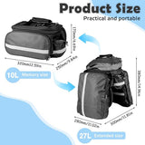 Fietstassen voor bagagedragers 10 tot 27L fietstassen, bagagedragertassen, waterdicht met regenhoes, reflecterende draaggreep en schouderband, multifunctionele fietstas