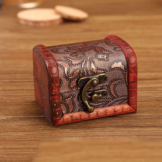 schatkist is handgemaakt van hoogwaardig hout, lichtgewicht, slagvast en breekt niet, zelfs niet als hij valt.