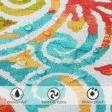 Opblaasbare kruk - kleurrijke kruk binnen en buiten -50 * 23 cm gebreide kruk waterdicht gemaakt van polyester en PVC voor tuinzwembad woonkamer -Corinthian Dapple