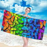 Strandlaken oversized vlinders XXXL 150x210 cm badhanddoek groot 100% microvezel handdoek stranddeken zomerhanddoeken